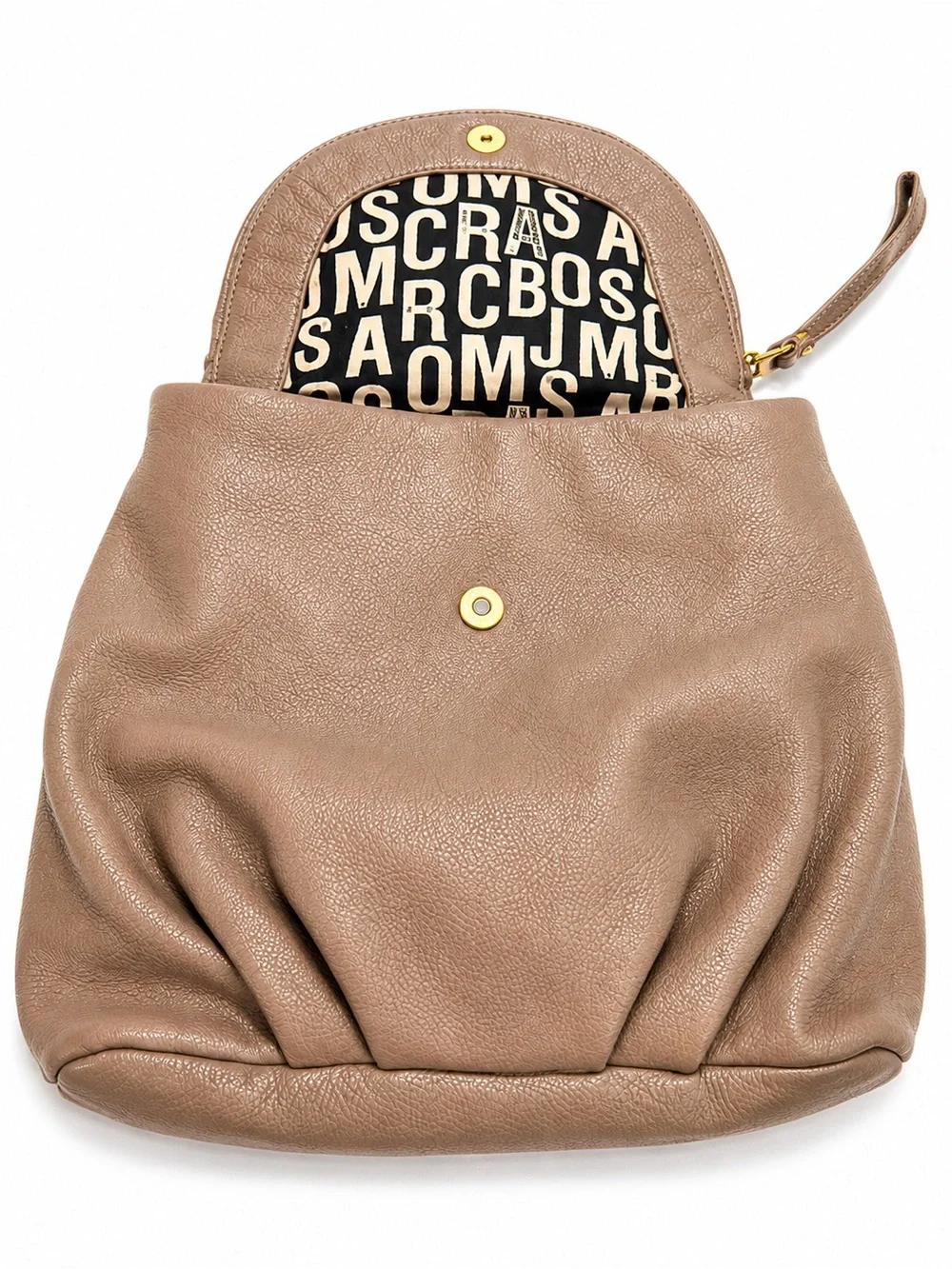 Marc by Marc Jacobs New Q Mariska Taupe Leather Backpack Work School